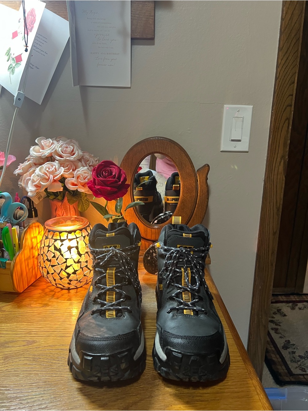 Caterpillar Black and Yellow Men’s Work Boots